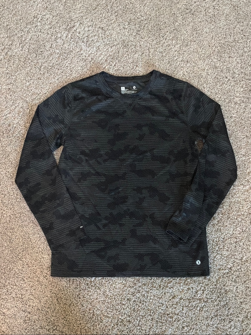Black Camo Long-Sleeve Performance Shirt